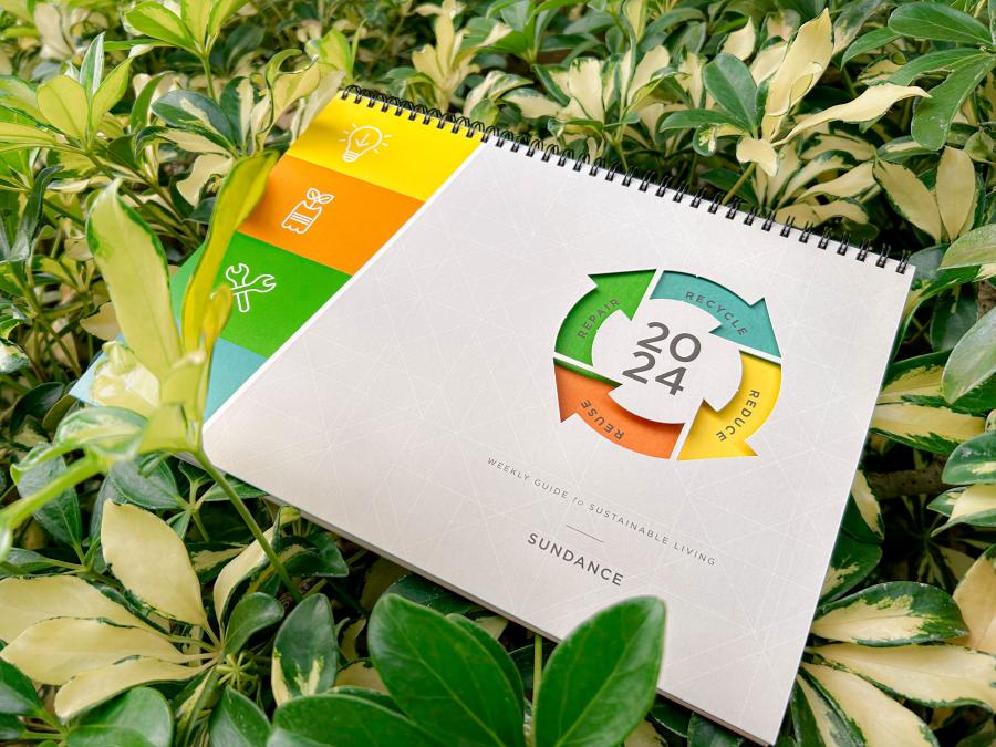 The SunDance 2024 Calendar is a Weekly Guide to Living Sustainably. Use your calendar to stay organized throughout the year and keep sustainability at the forefront of all that you accomplish.