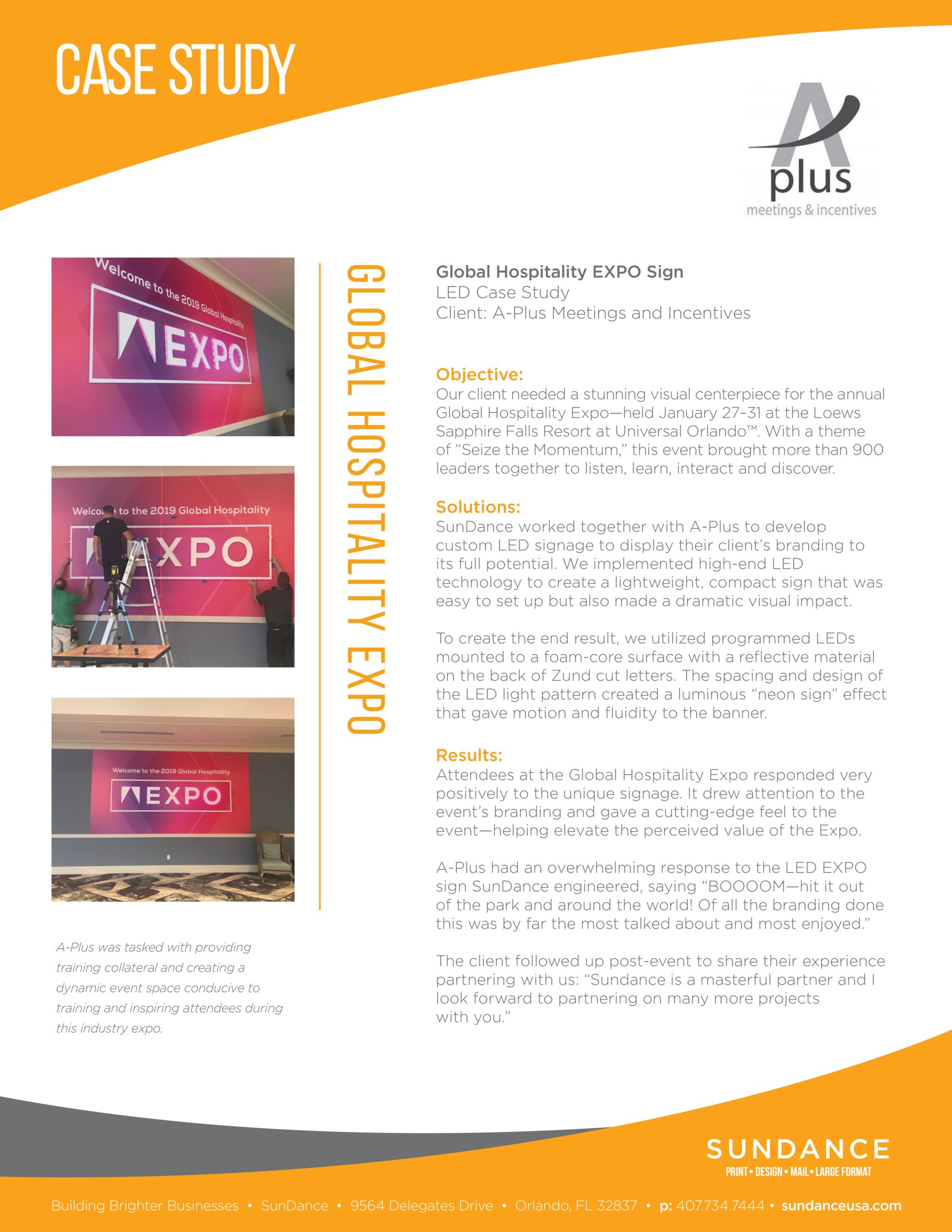 Case Study – A – Plus Meetings & Incentives