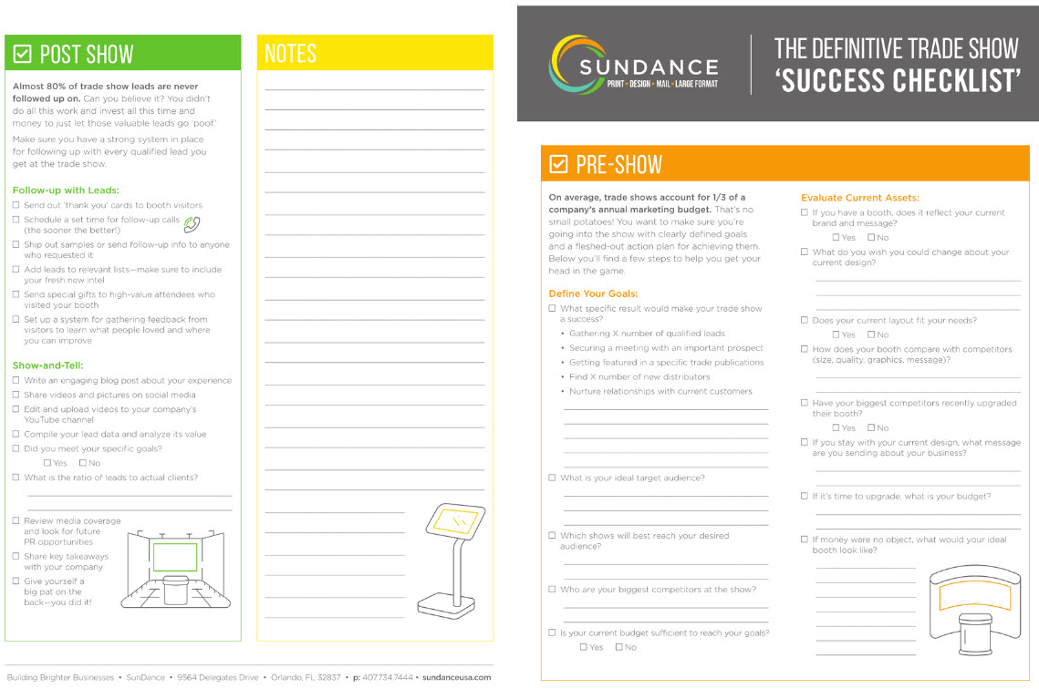 Tradeshow (Pre, During & Post) Cheat Sheet