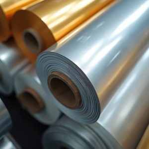 Silver and gold foil rolls